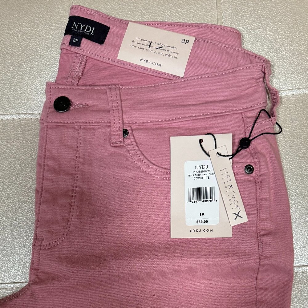 NYDJ Ella Roll-Cuff Women's Stretch Denim Shorts Size 8P (NWT)